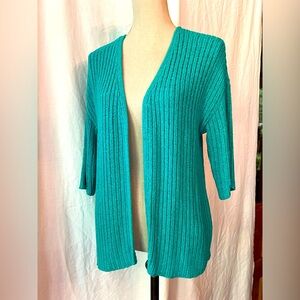 Chico's Vibrant Teal Open-Front Cardigan size Med